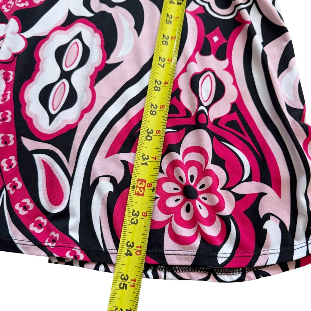 AB studio Women's Size S Black Pink White Floral Y2K Tie Back Babydoll dress - Picture 10 of 13